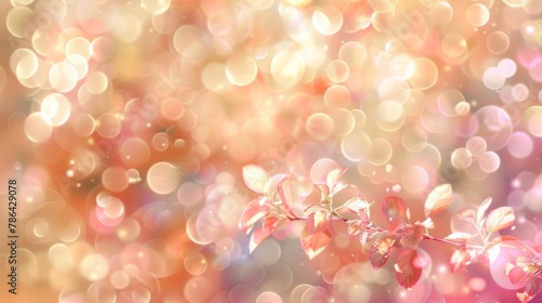 Soft focus bokeh background in beige and peach tones creating a dreamy atmosphere