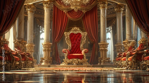 Regal Power: Opulent Throne with Gold Accents