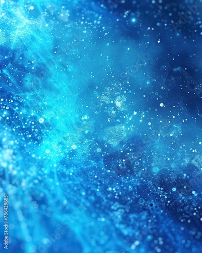 Blue abstract background with white and blue bubbles.