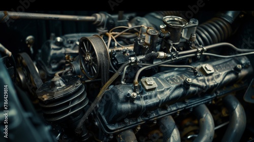 Old car engine. Motor and mechanism closeup © Vladimir