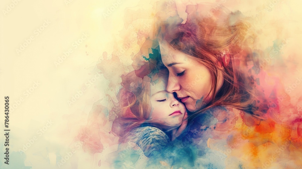 Tender Moments: Mother and Daughter Embrace