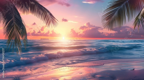 Serene Sunset: Tropical Paradise © Andrii 