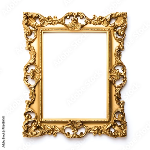 Golden frame on a white background