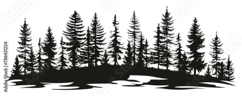 PNG Silhouette art illustrated conifer.