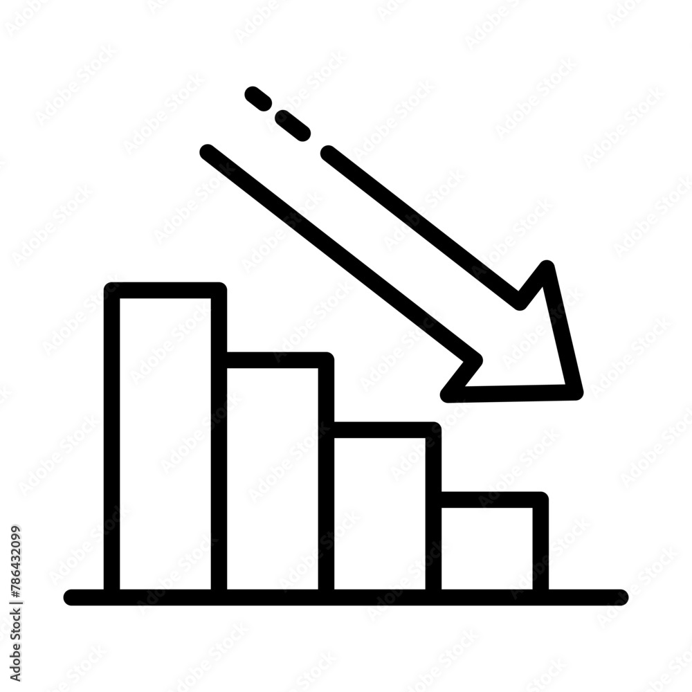 profit decreasing icon line vector design in trendy style profit decreasing icon line vector design in trendy style