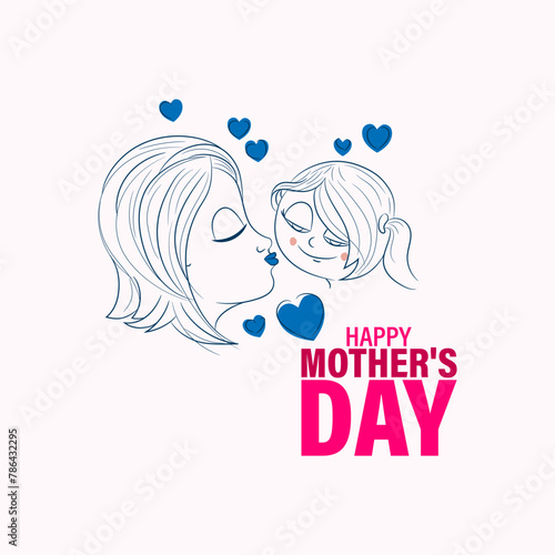 Vector illustration of Happy Mothers Day social media feed template