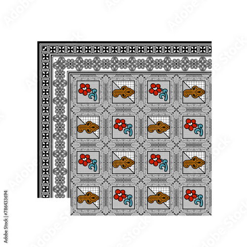 bedsheet design digital art use hand work and digital printing