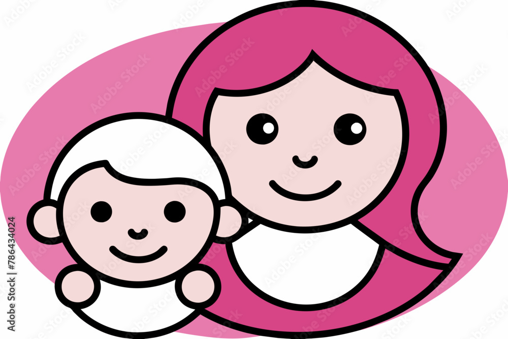 Maternal Bond Outlined Mother and Baby Symbol Maternal Bond Outlined Mother and Baby Symbol