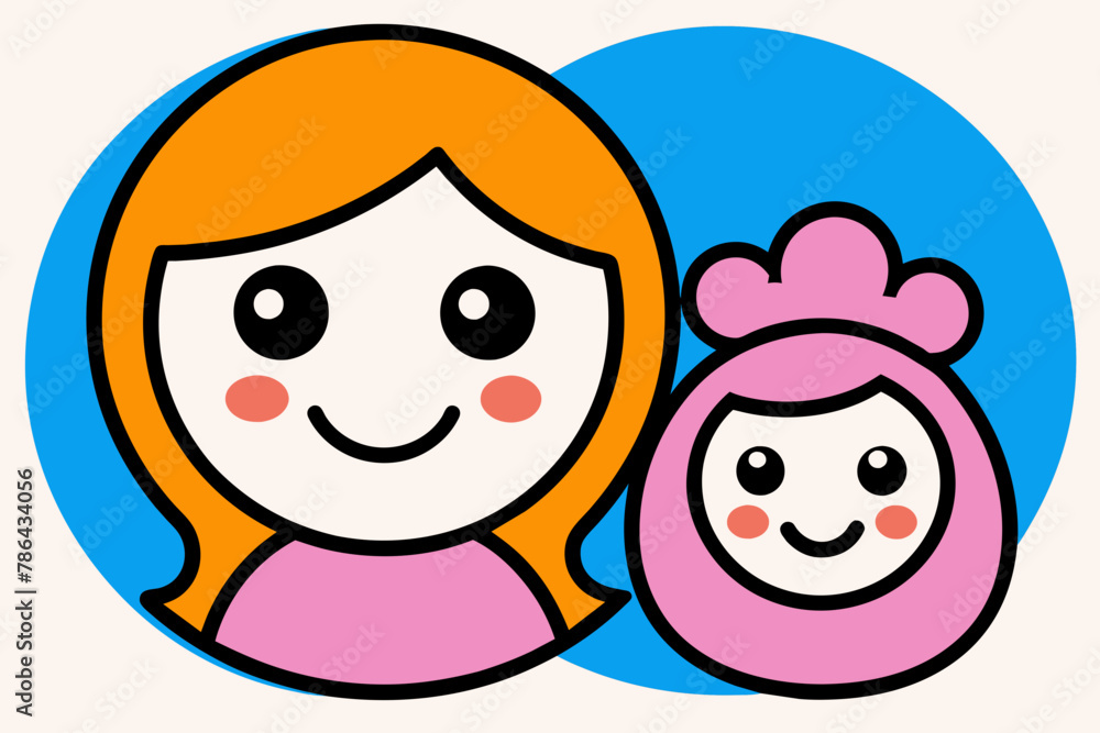 Maternal Bond Outlined Mother and Baby Symbol Maternal Bond Outlined Mother and Baby Symbol