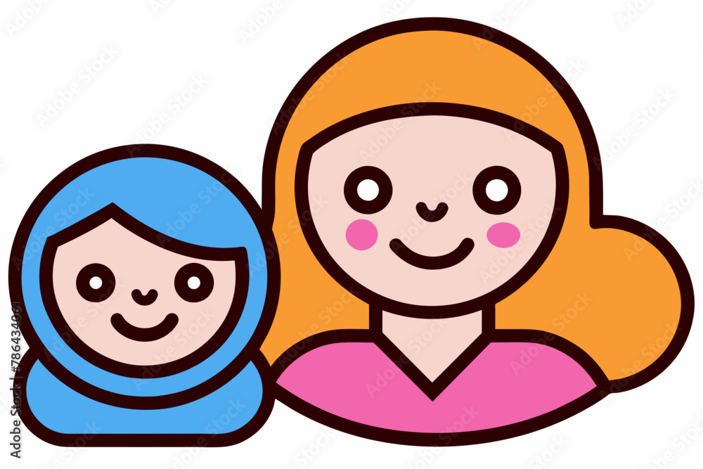 Maternal Bond Outlined Mother and Baby Symbol Maternal Bond Outlined Mother and Baby Symbol