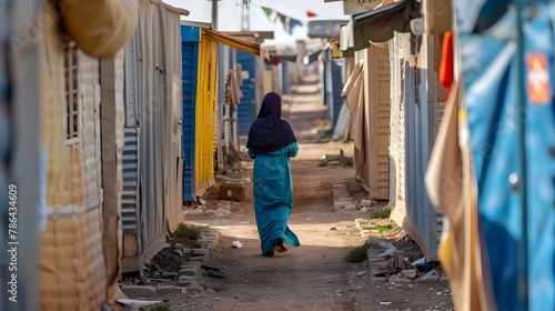 Nurse Tending to the Needs of a Refugee Camp in the Early Morning Hours © pkproject
