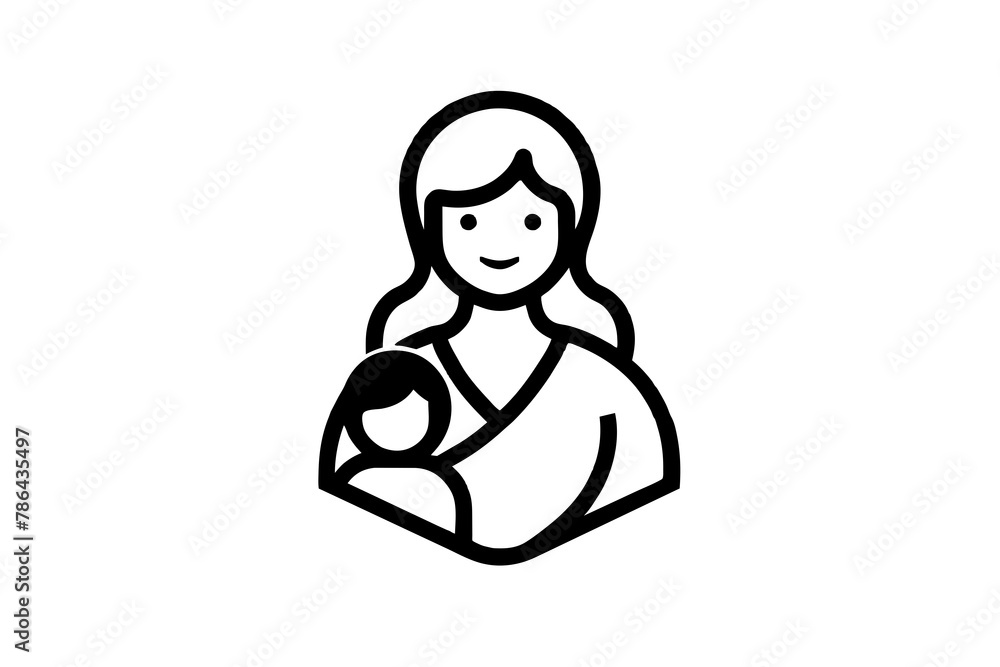 Maternal Bond Stylized Vector Icon Maternal Bond Stylized Vector Icon