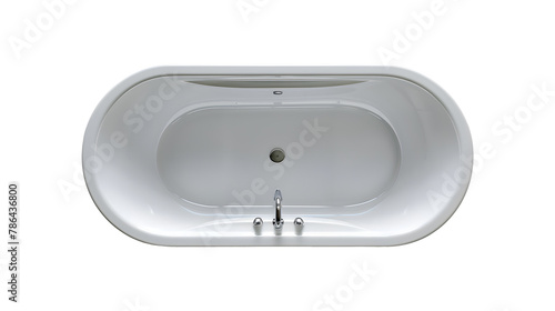 Top view of bathtub, transparent image