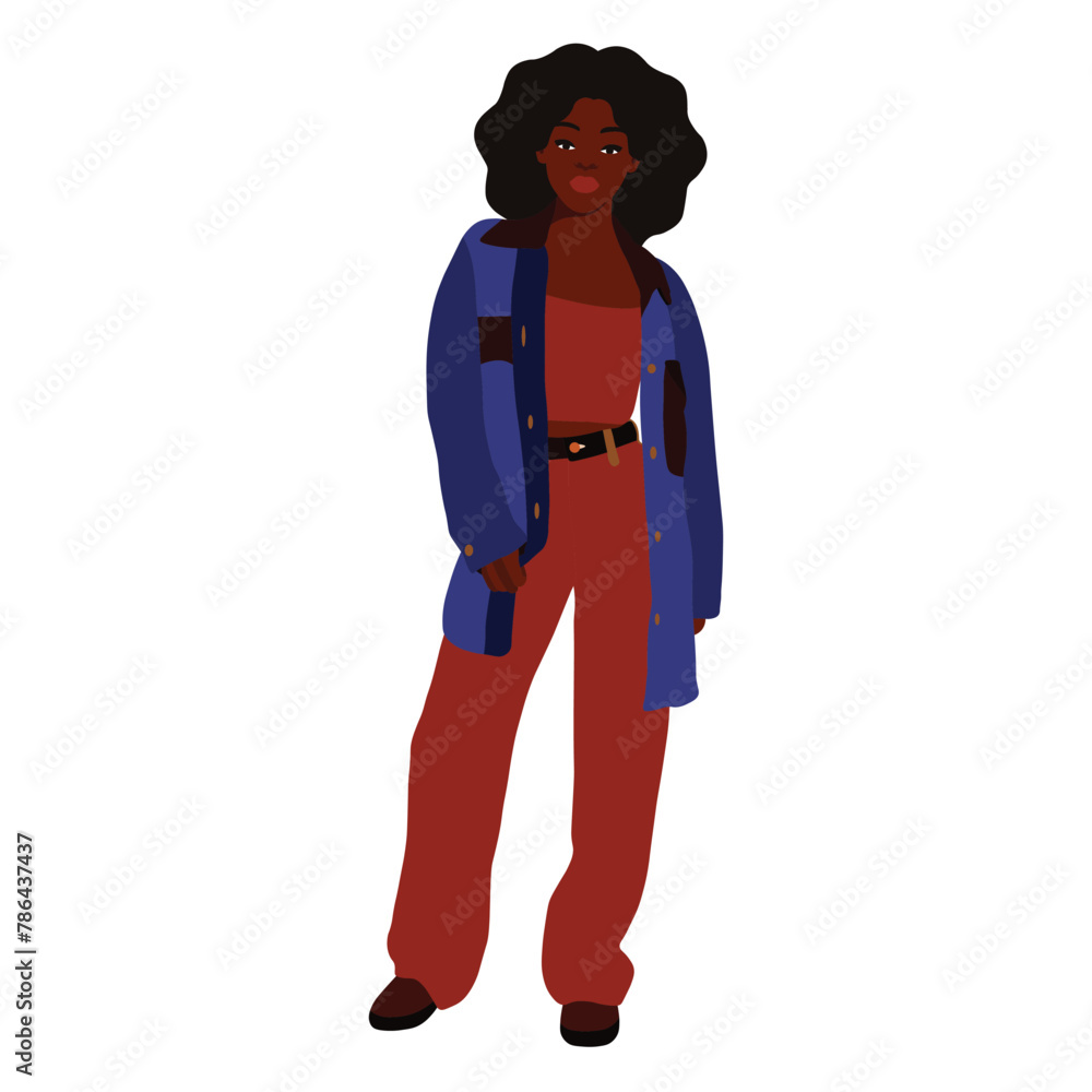 Afro black woman in elegant art style vector Afro black woman in elegant art style vector