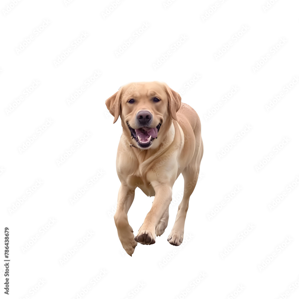 Homeward Bound: Dog Sprints Towards Home with Excitement isolated on transparent background