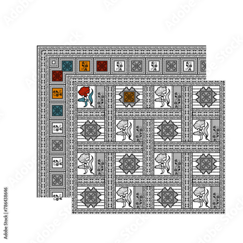 bedsheet design digital art use hand work and digital printing