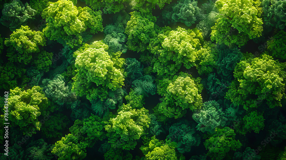 Aerial view of green forest.