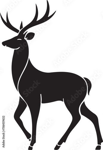 deer black silhouette vector design with white color background