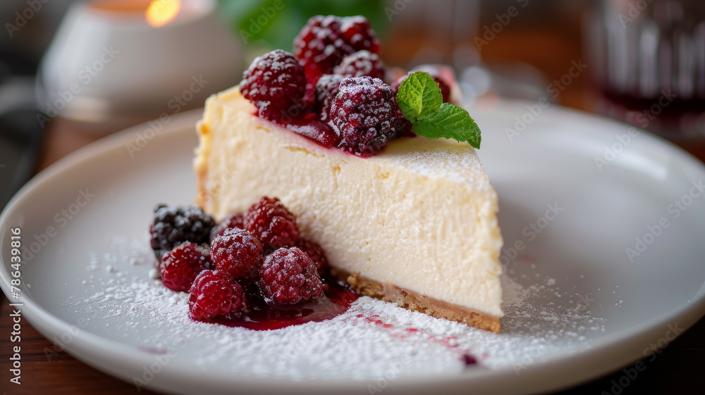 Photo of a cheesecake with berries on top Photo of a cheesecake with berries on top