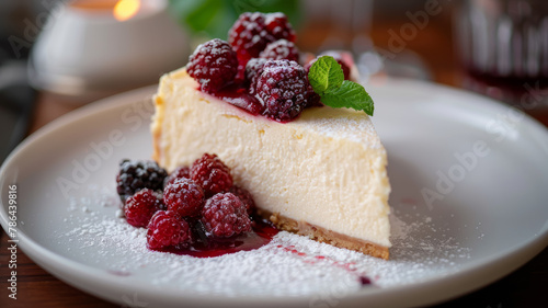 Photo of a cheesecake with berries on top