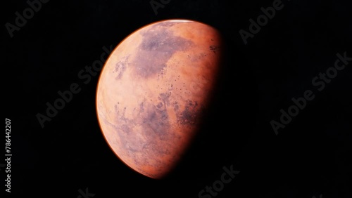 The planet Mars. Universe and planet. 3D-Rendering. Animation