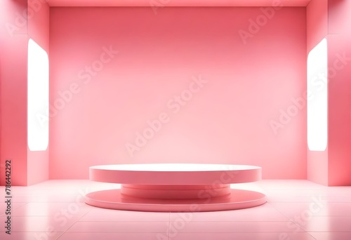 3d pink podium product showcase 