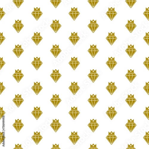 Diamond crown icon seamless pattern isolated on white background photo