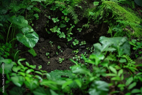 Freshly Dug Soil in a Garden Indicating Preparation for Planting or Harvesting, Symbolizing Growth