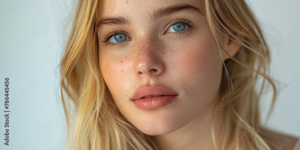 Close up of woman with blue eyes Close up of woman with blue eyes