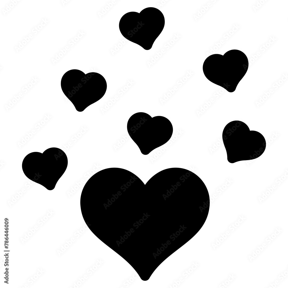 hearts icon, simple vector design