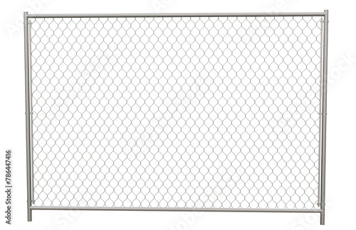 3D Baseball Diamond Fence: Showcase secure baseball fields with this 3D render of a diamond-shaped, galvanized chain-link fence panel (transparent background). Ideal for design projects