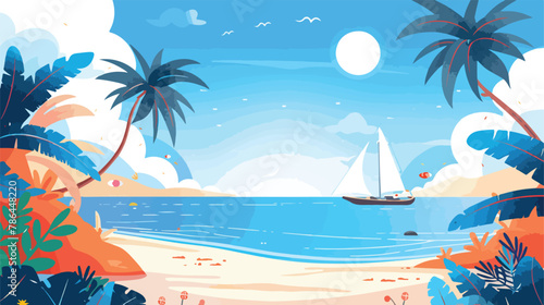 Summer time fun concept design. Creative background of
