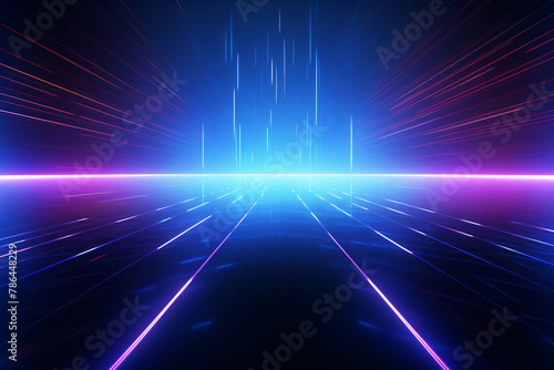 Blue luminous lines technological elements, abstract concept KV main visual business PPT background