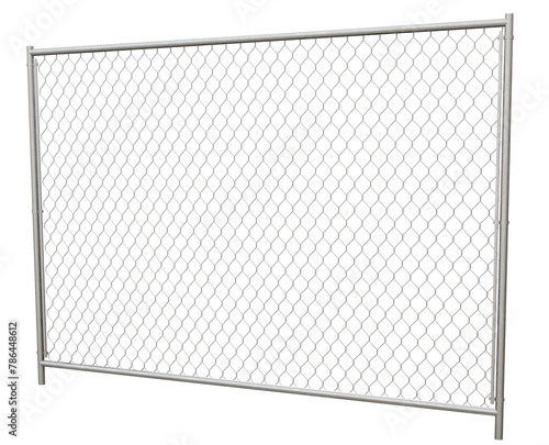 Clear Baseball Fencing: 3D illustration of a baseball field fence. The transparent background allows for seamless integration, highlighting the secure, galvanized chain-link design.