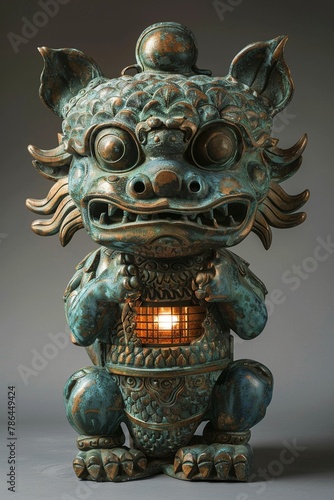 monster, joseon dynasty, one light, snack avatar, architectural bronze photo