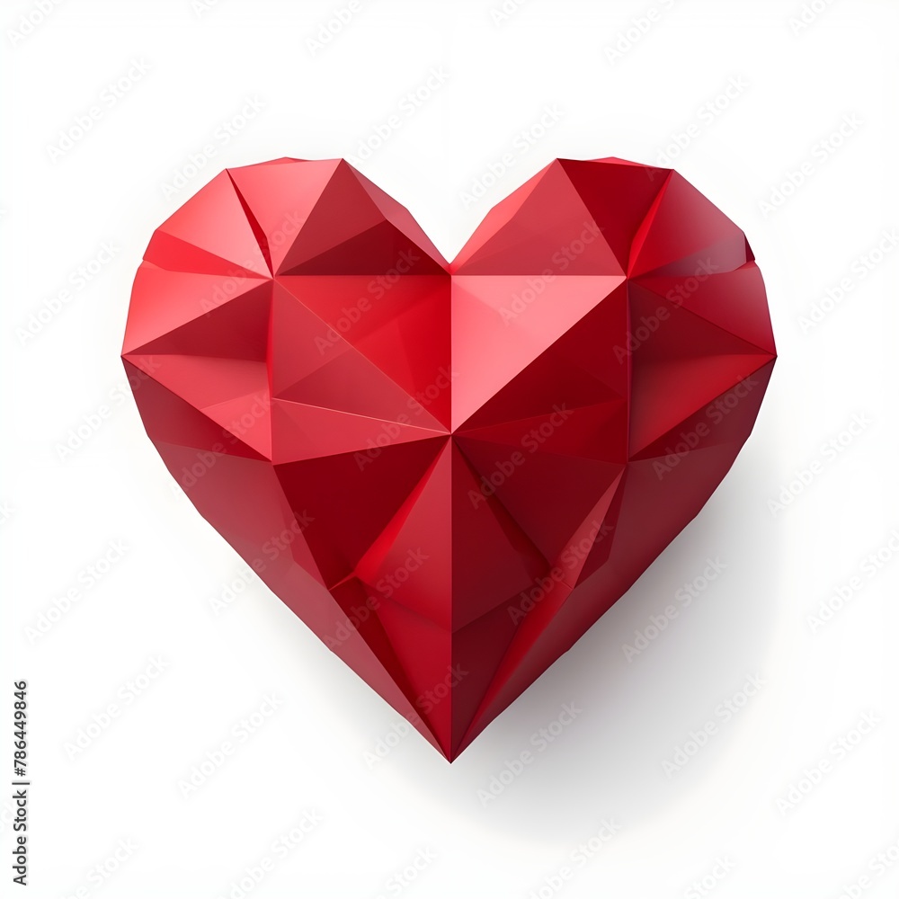 red diamond heart on white background red diamond heart on white background