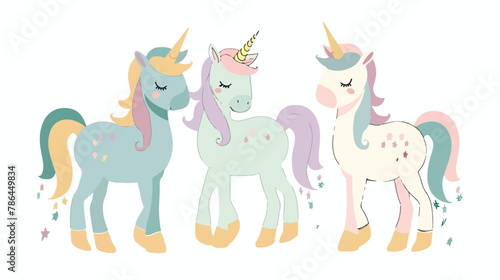 Sweet beautiful unicorn illustration. Vector illustration