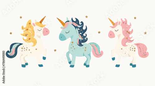 Sweet beautiful unicorn illustration. Vector illustration