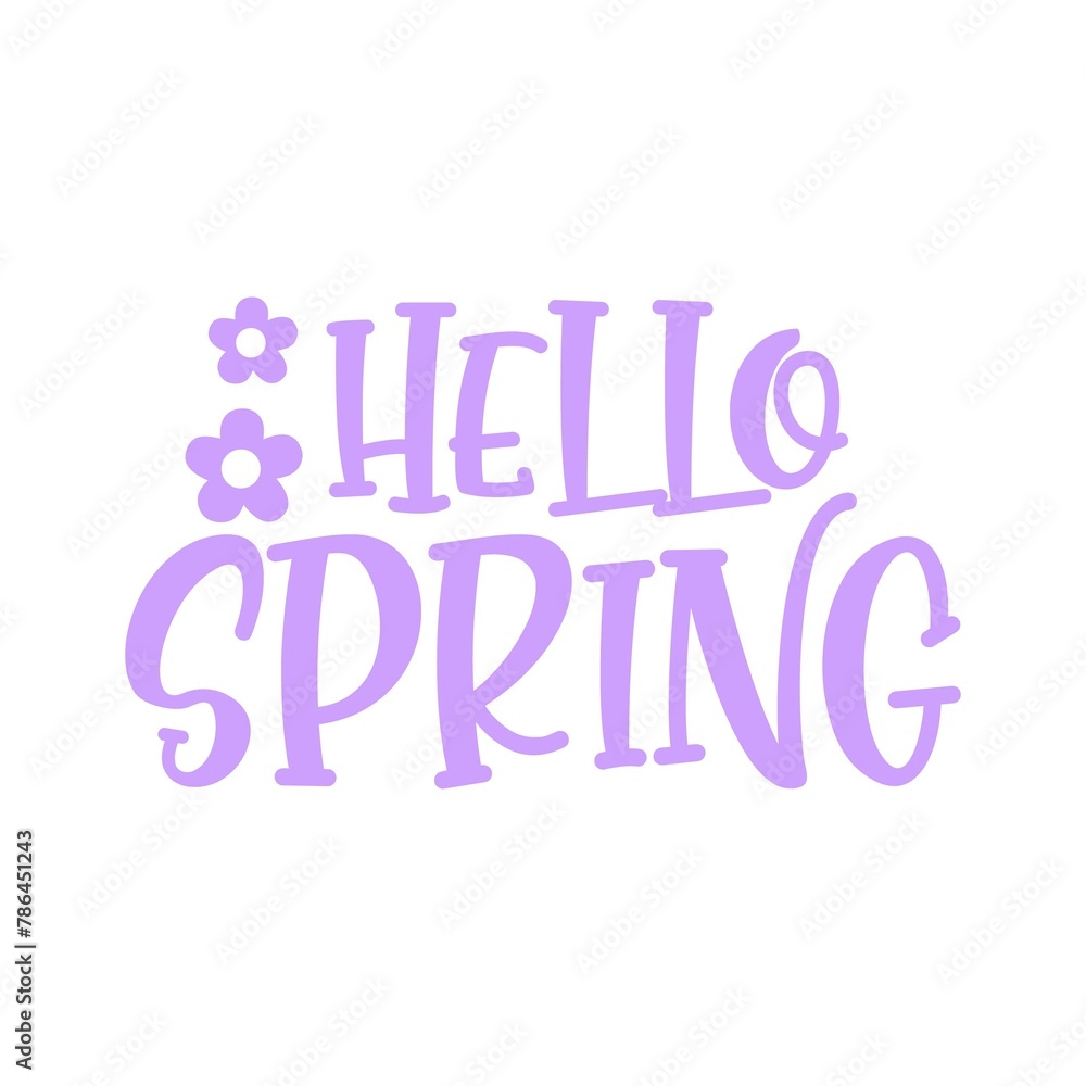 Spring typography design on plain white transparent isolated background for card, shirt, hoodie, sweatshirt, apparel, tag, mug, icon, poster or badge