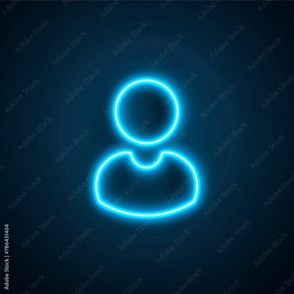 blue neon info graphic business card person icon blue neon info graphic business card person icon
