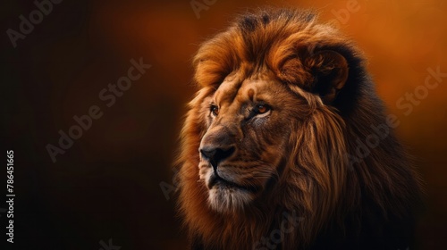 Graceful Lion Captured in Elegant Profile Amidst the Savannah © willian