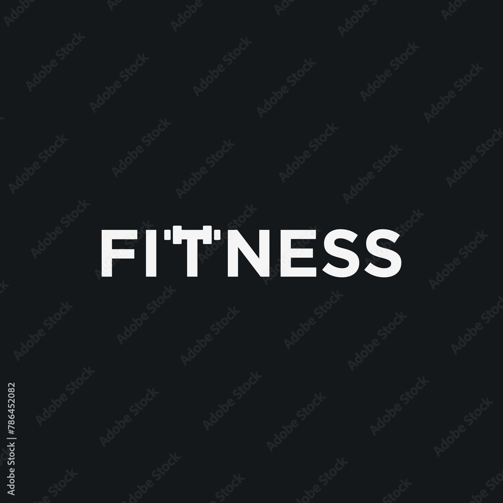 Vector fitness text logo design