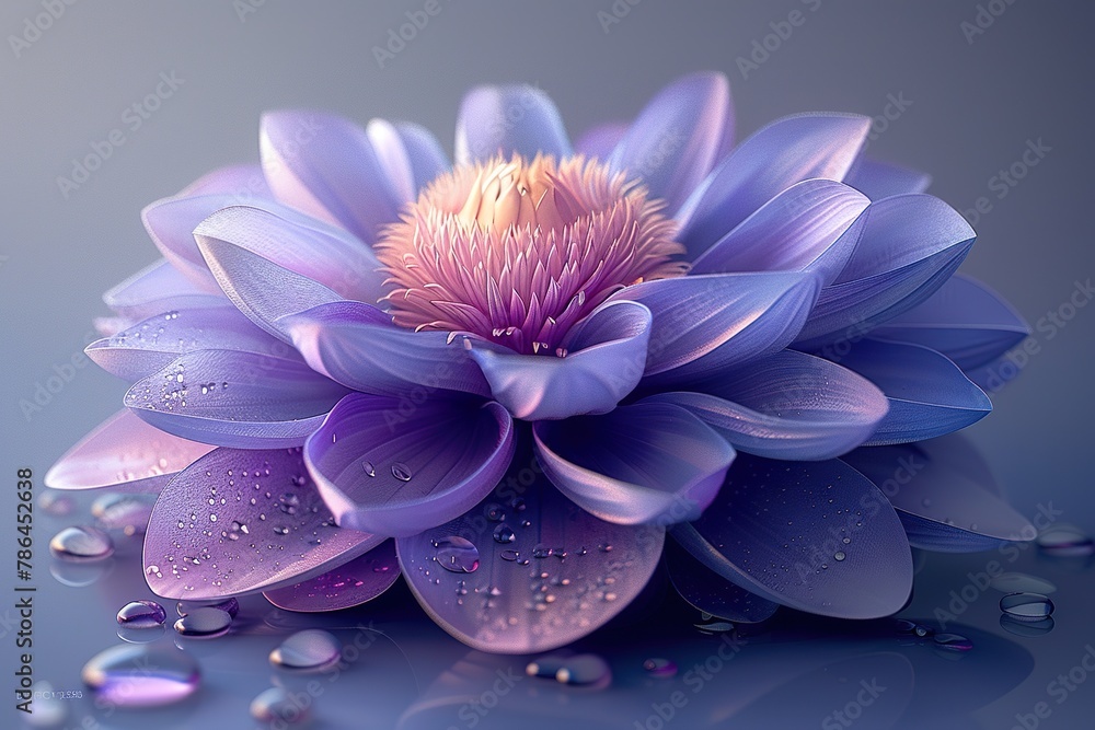 Diwali Concept featuring a Purple Three-dimensional Ornamental Flower