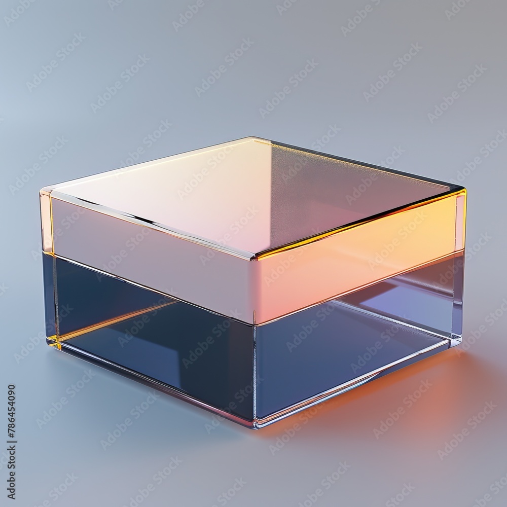 3d rendering of a glass box 3d rendering of a glass box