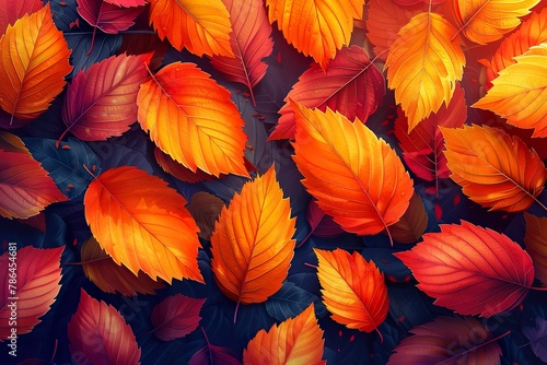 Leaf fall leaves seamless background. Autumn concept. Vector illustration photo