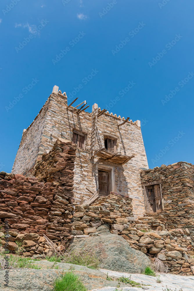 An ancient castle constructed using stones in ancient architecture called Bakhroush Ben Alas Castle is situated in the Al Baha region of Saudi Arabia.