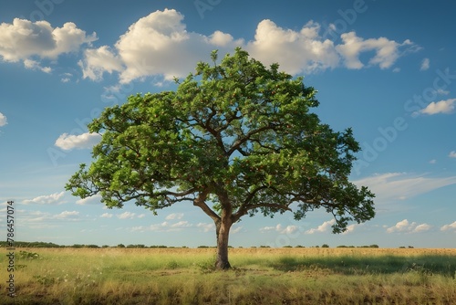 A Single Almond Tree Stands Tall in a Lush Field Ripe Almonds Adorning Its Branches Symbolizing the Importance of Individual Trees in the Almond