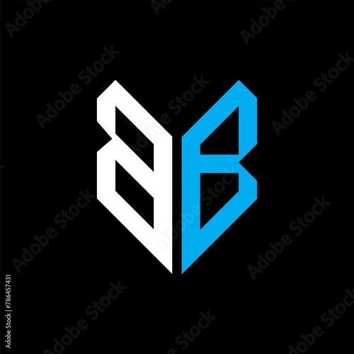 BB letter logo design on Black background. BB creative initials letter logo concept. BB letter design.
