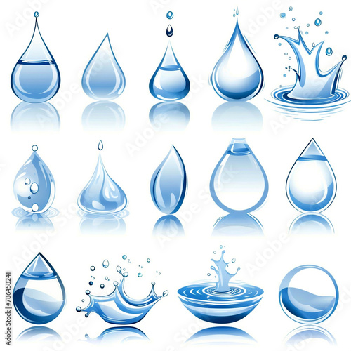 water drops set, PNG file, transparant background
