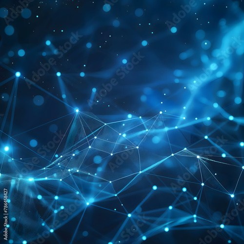 Wallpaper Mural Abstract Network Connections in Blue Digital Background Torontodigital.ca